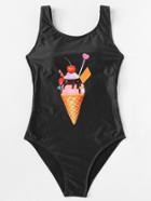 Romwe Ice Cream Print Swimsuit