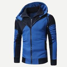 Romwe Guys Zipper Fly 2 In 1 Hooded Sweatshirt