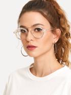 Romwe Clear Frame Round Glasses