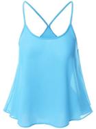 Romwe X-back Chiffon Cami Top