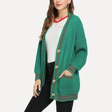 Romwe Single Breasted Drop Shoulder Knit Coat
