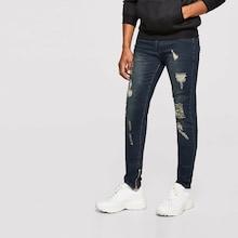 Romwe Men Zip Destroyed Jeans