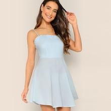 Romwe Frill Trim Fit & Flare Cami Dress