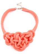 Romwe Orange Twine Elastic Necklace