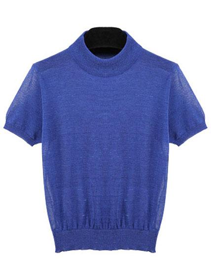 Romwe Stand Collar Knit T-shirt