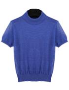 Romwe Stand Collar Knit T-shirt