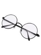 Romwe Black Frame Retro Round Sunglasses