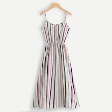 Romwe Striped Print Cami Dress