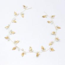 Romwe Faux Pearl & Metal Leaf Hair Accessory