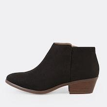 Romwe Almond Toe Stacked Block Heel Booties