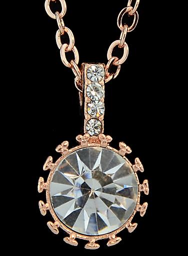 Romwe White Gemstone Gold Pendant Necklace