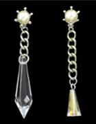 Romwe Pearl Crystal Irregular Drop Earrings