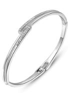 Romwe Silver Crystal Fashion Bangle Bracelet