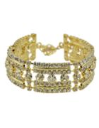 Romwe 18k Gold Plated Rhinestone Wedding Bracelet Jewelry