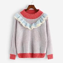 Romwe Plus Ruffle Trim Jumper