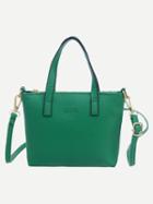 Romwe Green Pebbled Faux Leather Tote Bag With Strap