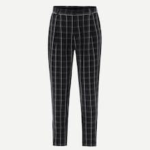 Romwe Guys Grid Print Peg Leg Pants
