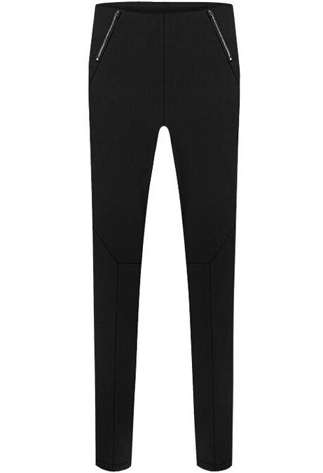 Romwe Zipper Slim Black Pencil Pant