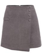 Romwe Single Breasted Asymmetrical Skirt