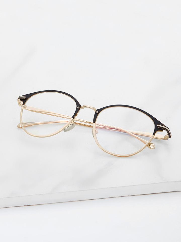 Romwe Two Tone Frame Glasses