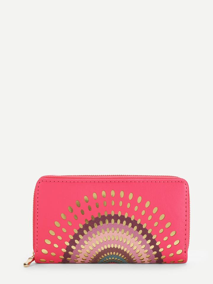 Romwe Zipper Around Pu Purse