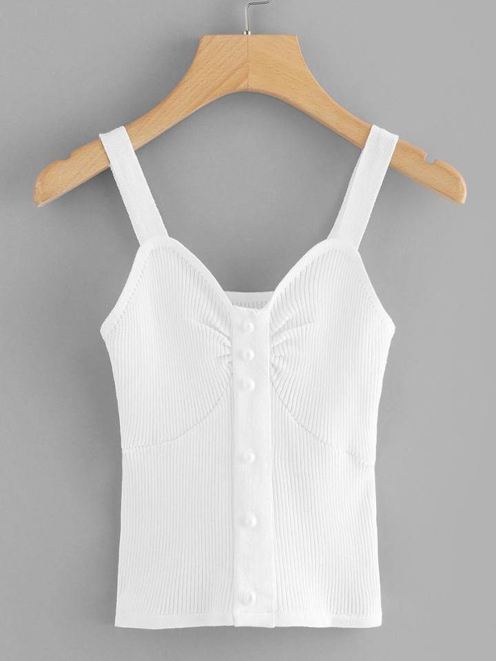 Romwe Slim Jersey Knit Cami Top