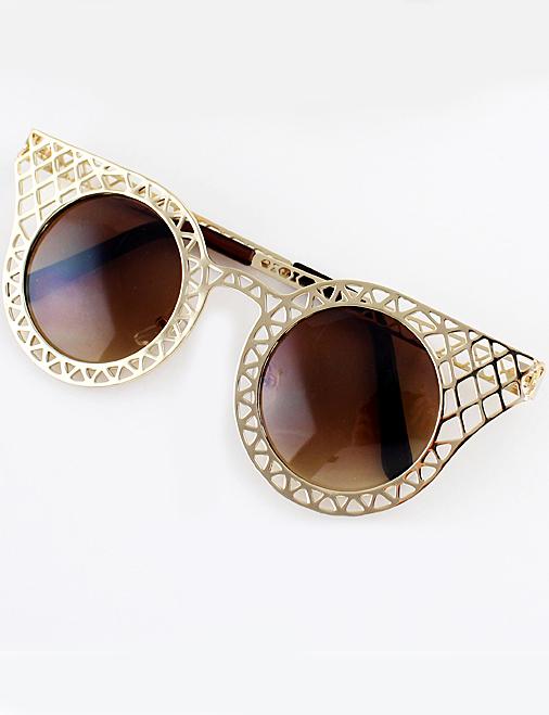 Romwe Gold Hollow Cool Sunglasses