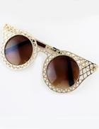 Romwe Gold Hollow Cool Sunglasses