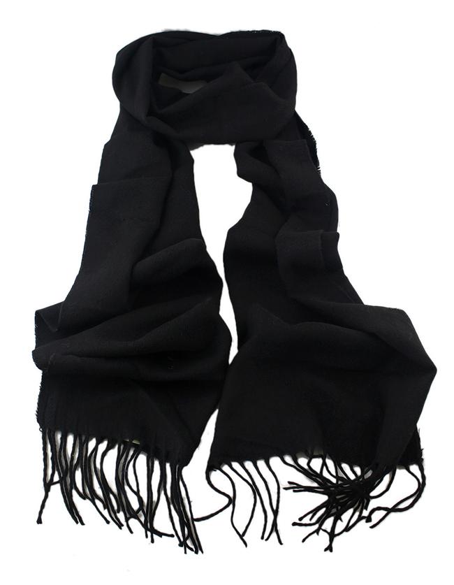 Romwe Black Soild Cashmere Fringer Fashionable Woman Scarf