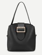 Romwe Buckle Detail Pu Bag With Convertible Strap