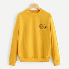Romwe Round Neck Print Tunic Pullover