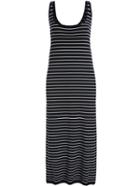 Romwe Black Scoop Neck Sleeveless Striped Dress
