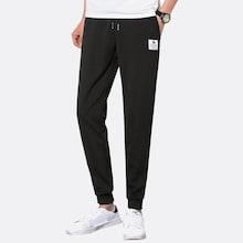 Romwe Guys Letter Patched Drawstring Waist Pants