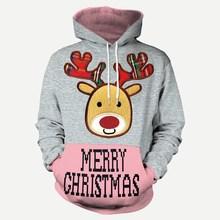 Romwe Men Christmas Patched Letter Print Hooded Sweatshirt
