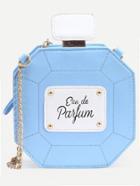 Romwe Blue Perfume Bottle Bag With Chain