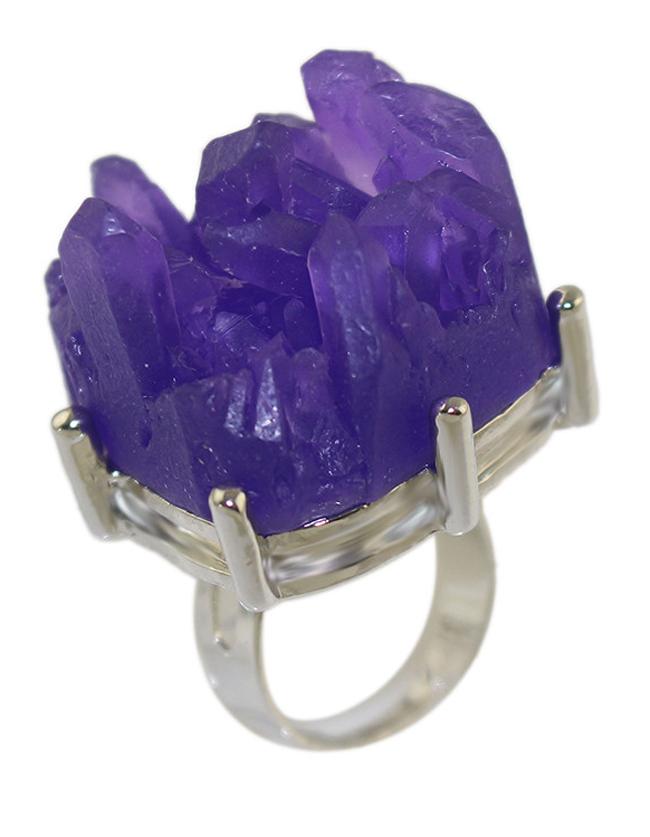 Romwe Purple Adjustable Stone Ring