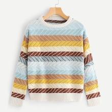 Romwe Multi Stripe Sweater