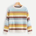 Romwe Multi Stripe Sweater