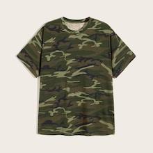 Romwe Guys Round Neck Camo Tee