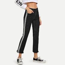 Romwe Tape Detail Jeans