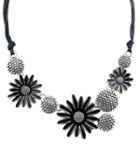 Romwe Black Flower Chain Necklace