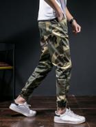 Romwe Men Camo Elastic Foot Close Skinny Pants