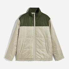 Romwe Guys Zip Up Two Tone Padded Coat