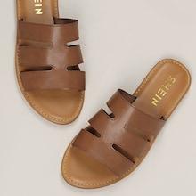 Romwe Dual Cut Outs Flat Slide Sandals