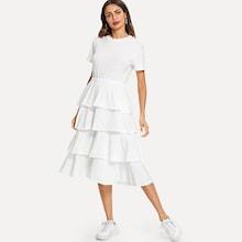 Romwe Layered Flounce Dress