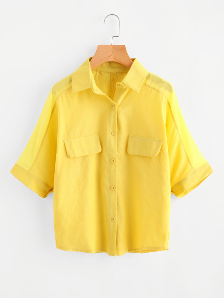 Romwe Fake Pocket Shirt