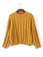Romwe Drop Shoulder Ribbed Pullover Sweater
