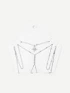 Romwe Rhinestone Detail Chain Body Harness With Necklace