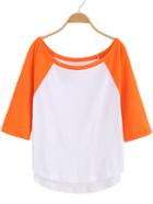 Romwe Raglan Sleeve Loose T-shirt