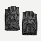 Romwe Guys Hollow Out Half Finger Gloves